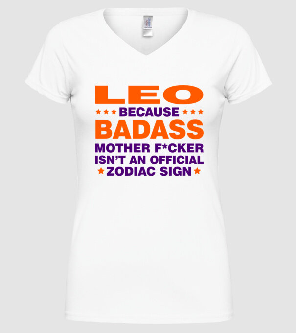 Badass zodiac LEO model alb pe tricou