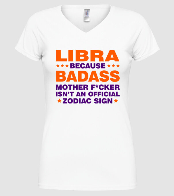 Badass zodiac LIBRA model alb pe tricou