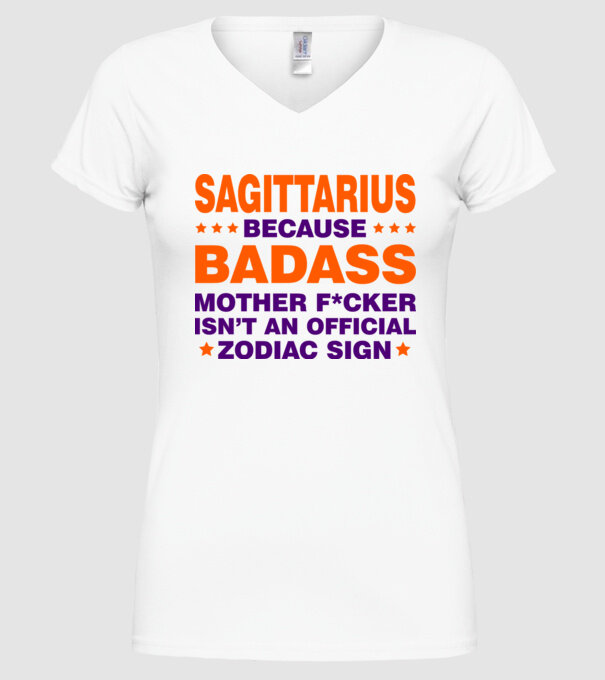 Badass zodiac SAGITTARIUS model alb pe tricou