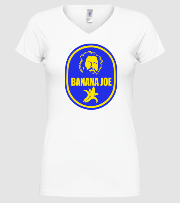 Banana Joe model alb pe tricou