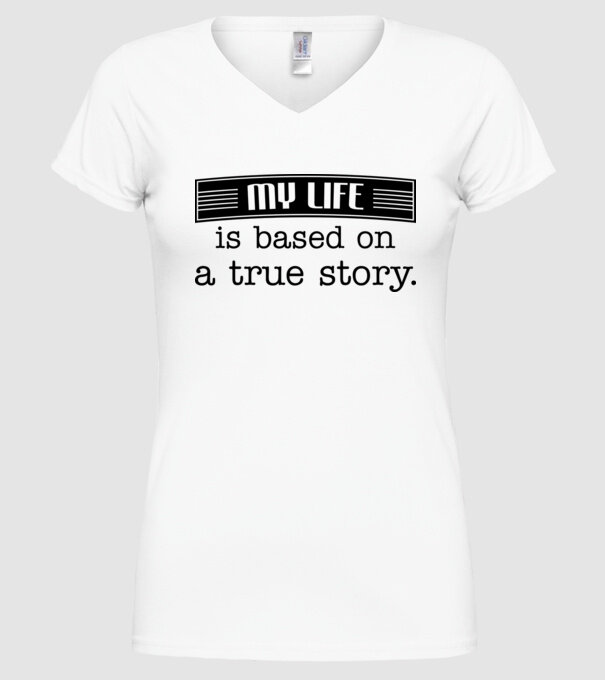 Based on true story. model alb pe tricou