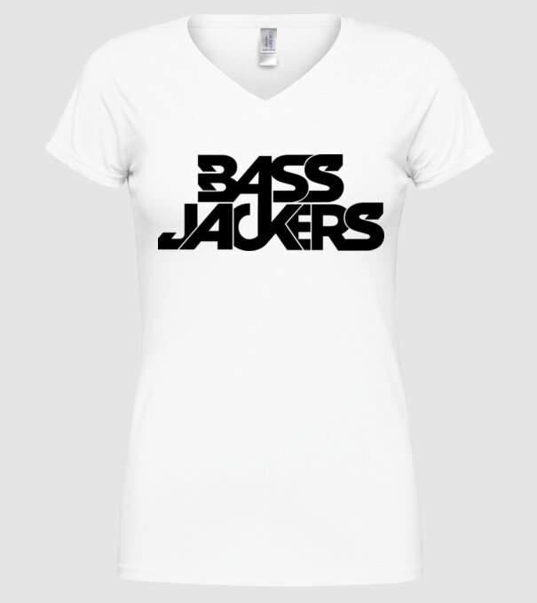 Bass Jackers model alb pe tricou