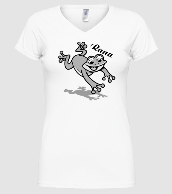 Frog model alb pe tricou