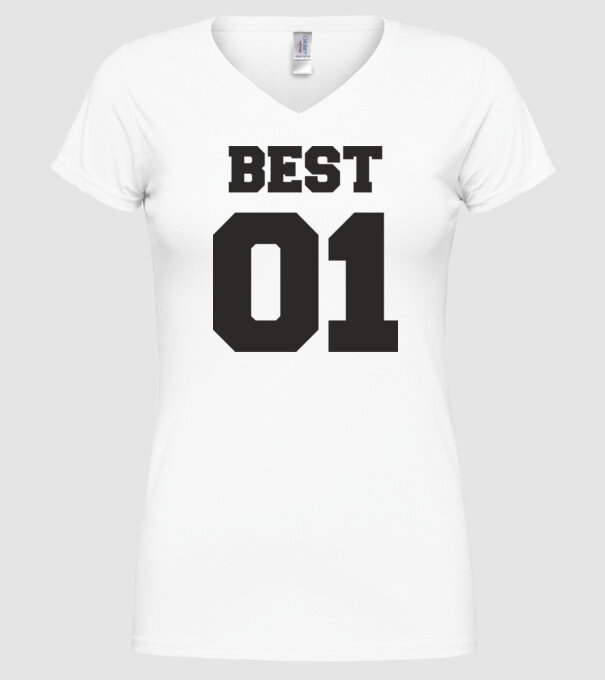 Best 01 model alb pe tricou