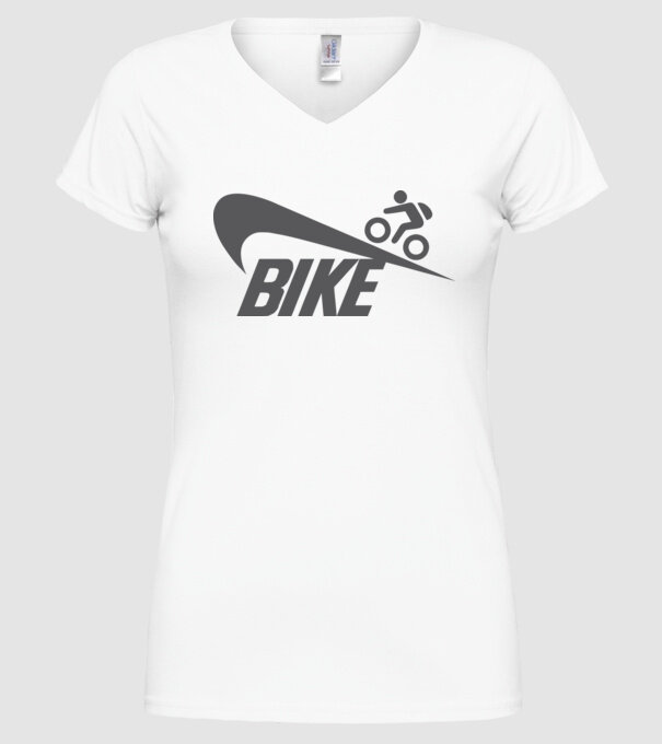 Bike logo model alb pe tricou