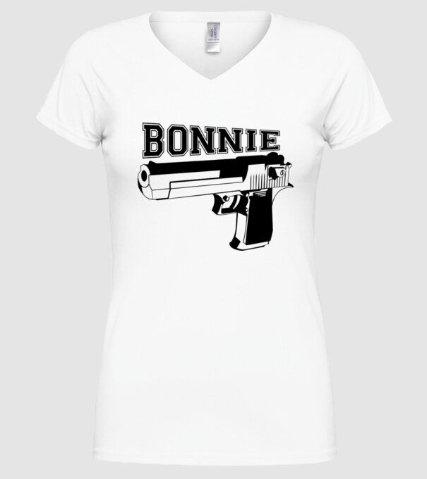 Bonnie model alb pe tricou