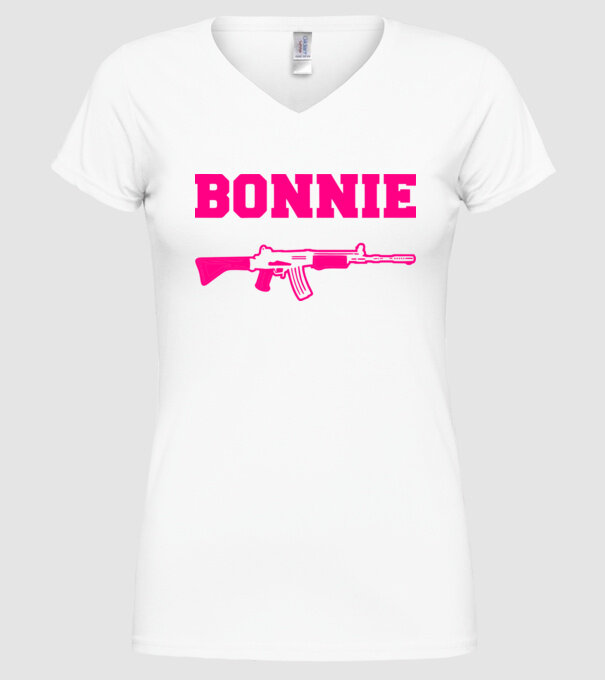 Bonnie model alb pe tricou