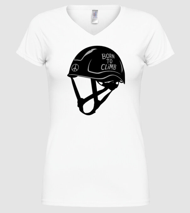 Born to climb model alb pe tricou