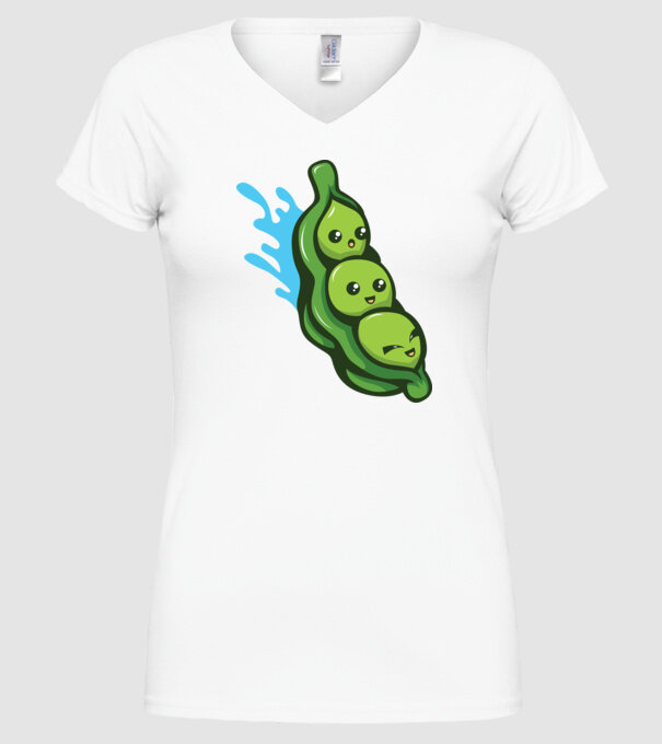 Mazăre model alb pe tricou