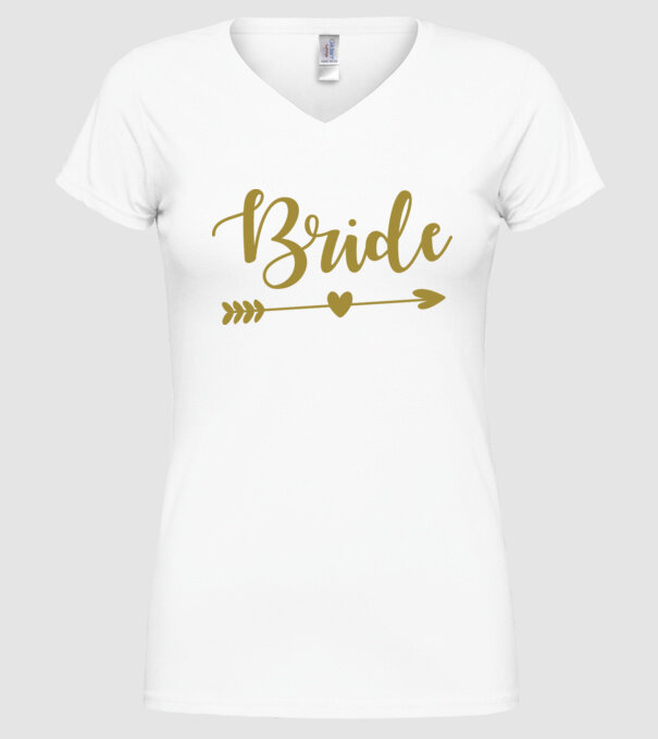 Bride model alb pe tricou