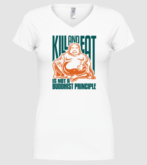 buddhist principle model alb pe tricou