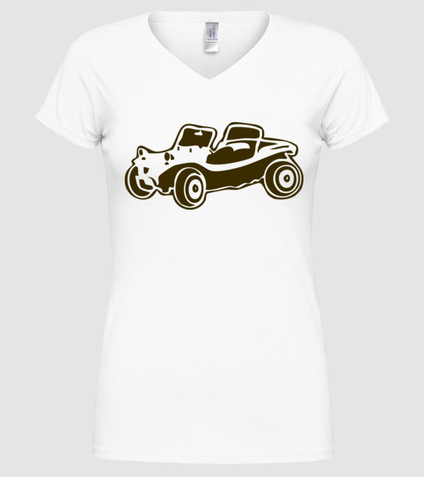Buggy model alb pe tricou