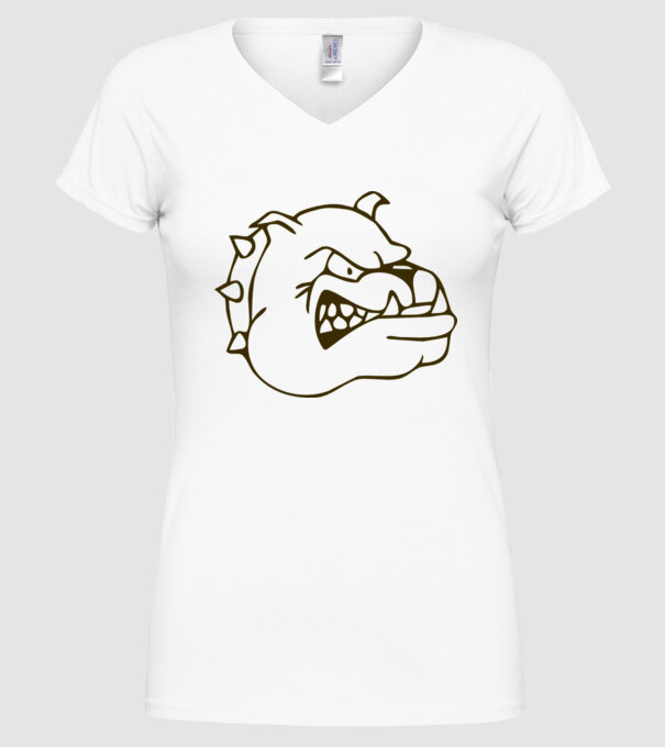 Bulldog model alb pe tricou