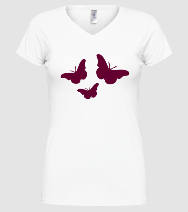 Butterflies model alb pe tricou