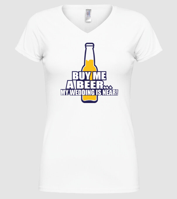 buy me a beer model alb pe tricou