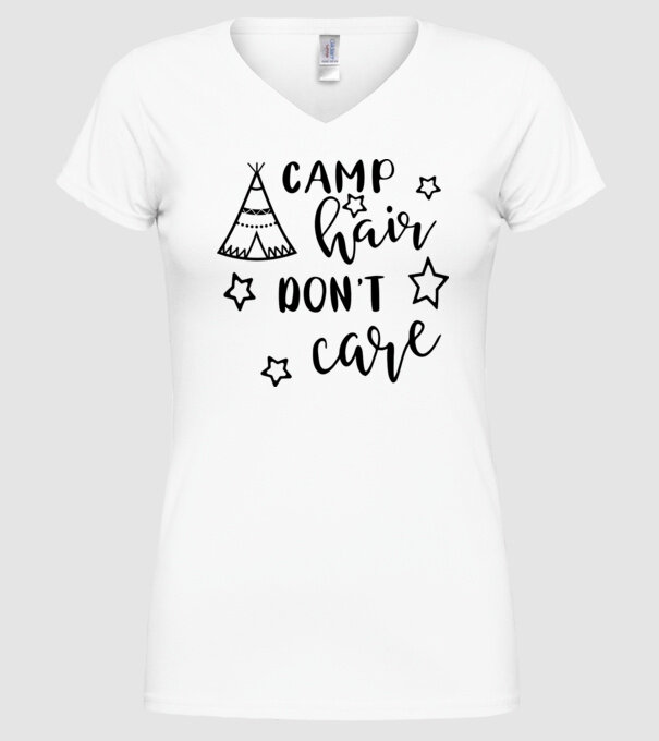 Camp hair teepee model alb pe tricou