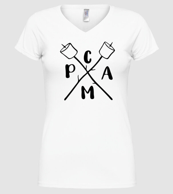 Camp marshmallow model alb pe tricou