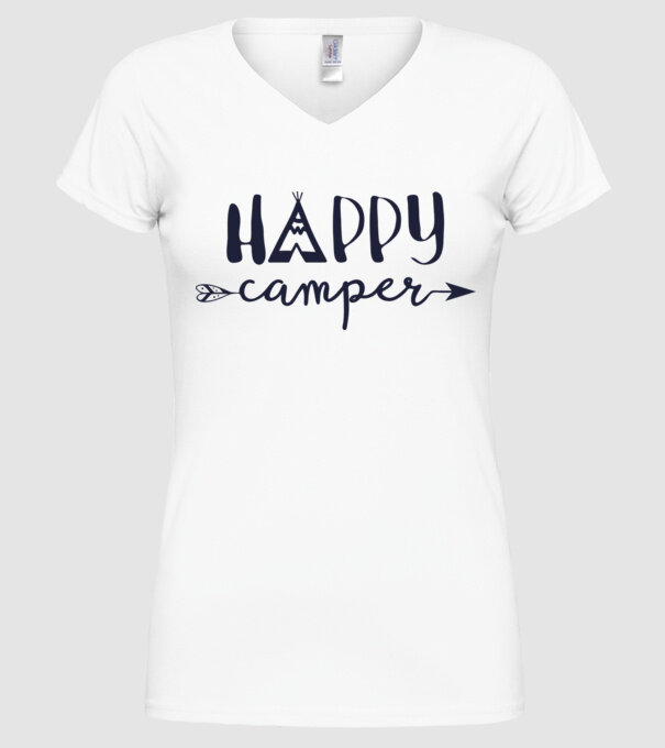 Camper tepee model alb pe tricou