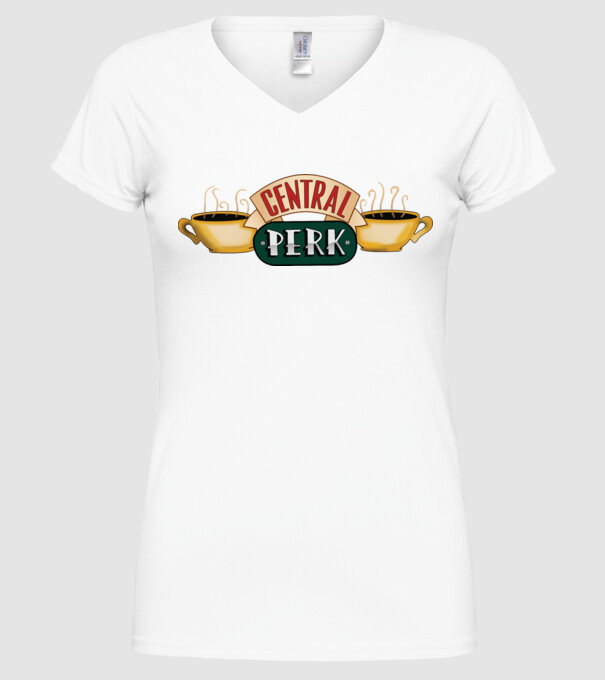 Central perk model alb pe tricou