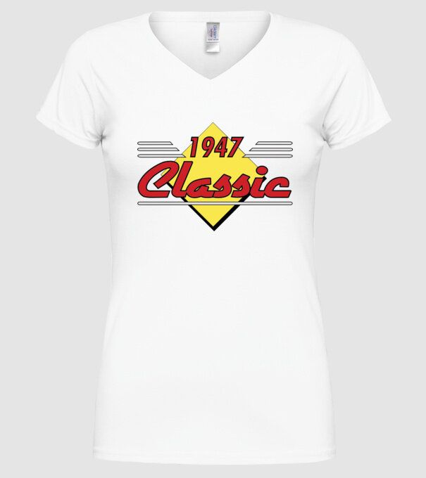 Classic - 1947 model alb pe tricou