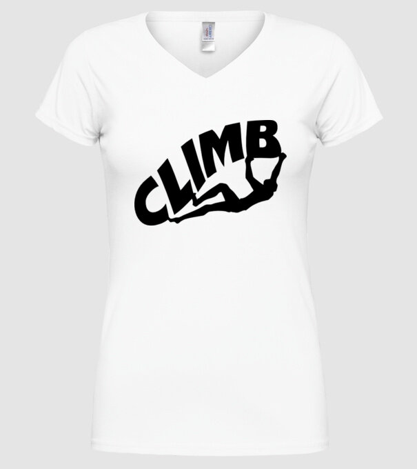 climb model alb pe tricou
