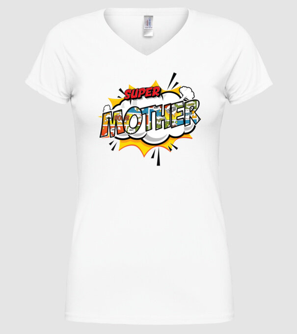 Comic Mother model alb pe tricou