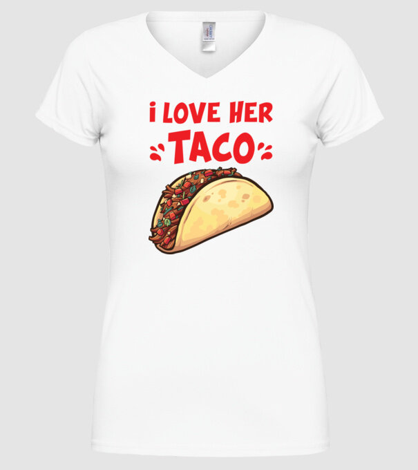 Couple TACO model alb pe tricou