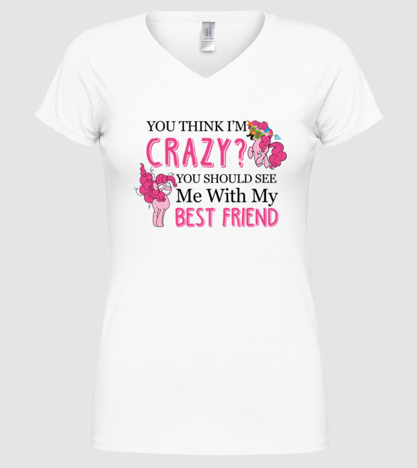 Crazy Friend Unicorn model alb pe tricou