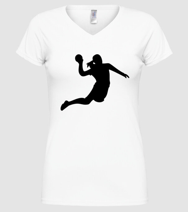 handbal fată model alb pe tricou