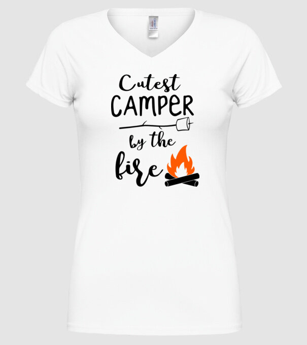 Cutest camper model alb pe tricou