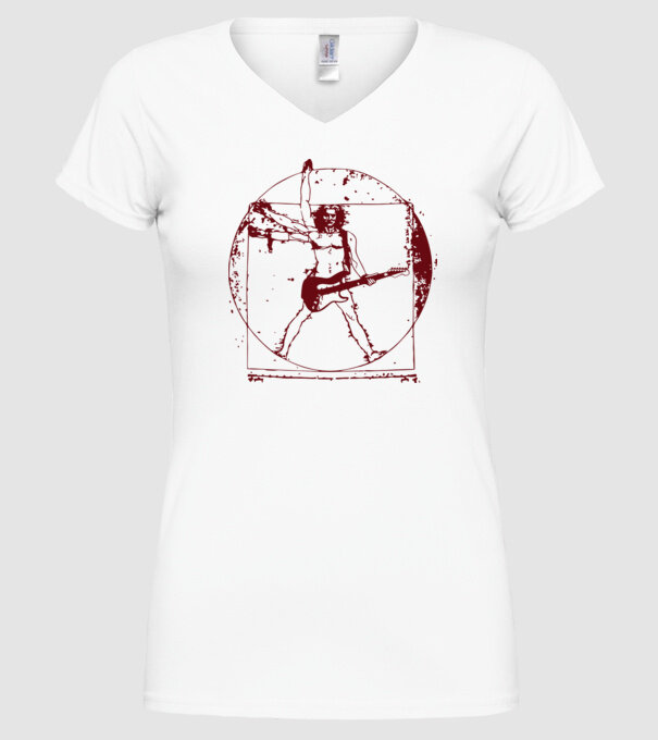 Davinci guitar model alb pe tricou