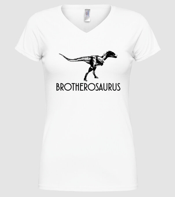 Familia de dinozauri Brotherosaurus model alb pe tricou