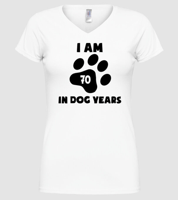Dog year - 70 model alb pe tricou
