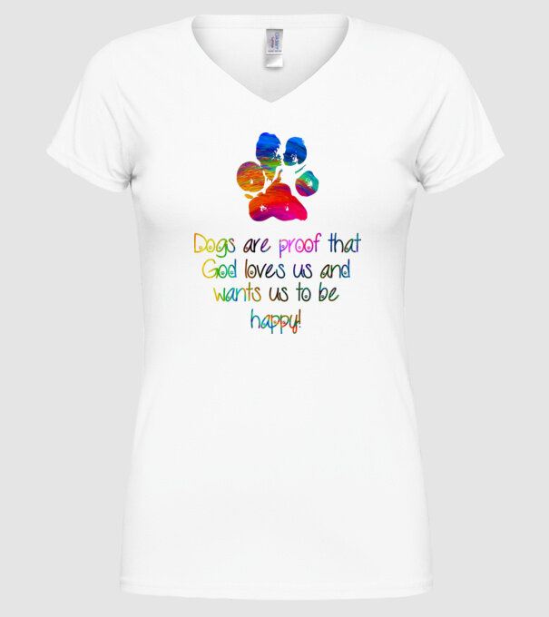 Dogs are proof model alb pe tricou