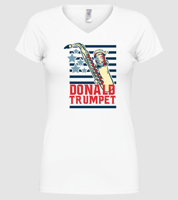 donald trumpet yoh model alb pe tricou