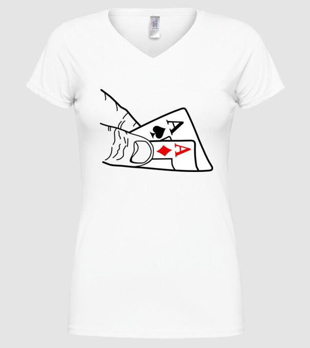 dublu as model alb pe tricou