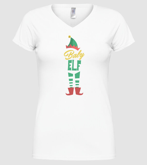 Elf family baby model alb pe tricou