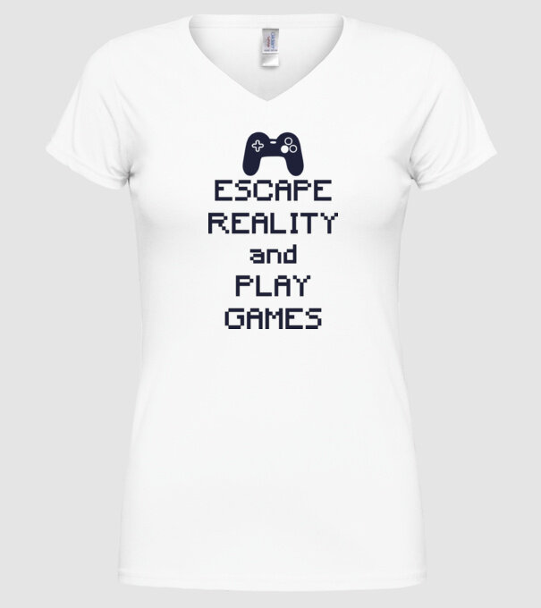 Escape reality model alb pe tricou
