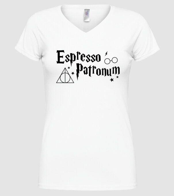 Espresso patronum model alb pe tricou