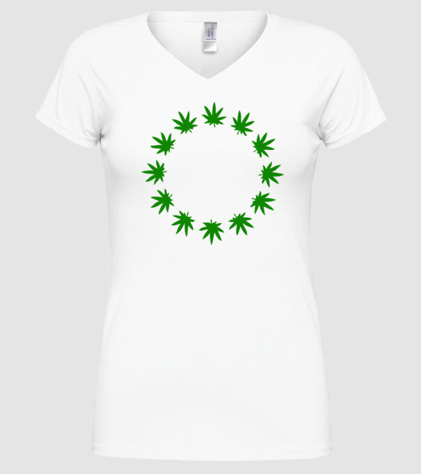 Euro marihuana model alb pe tricou