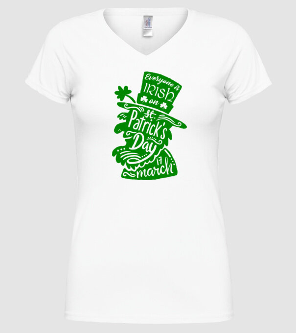 Everyone is irish leprechaun model alb pe tricou
