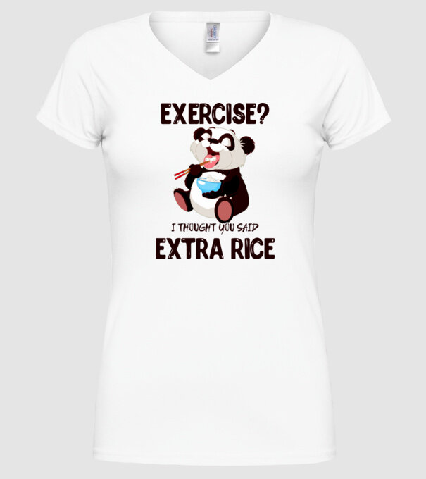 Exercise panda model alb pe tricou