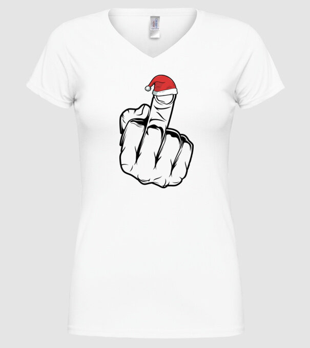 f u christmas model alb pe tricou
