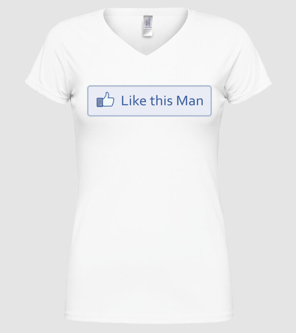 Like this man model alb pe tricou