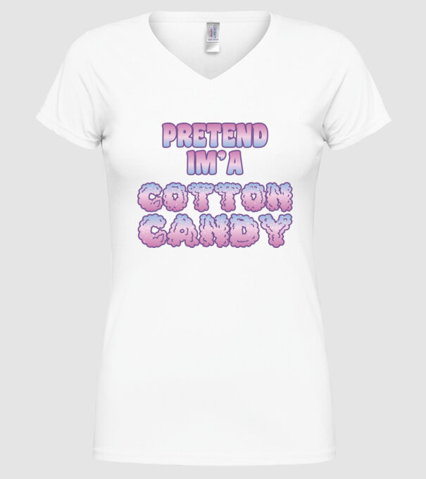 Vată de zahăr carnaval model alb pe tricou