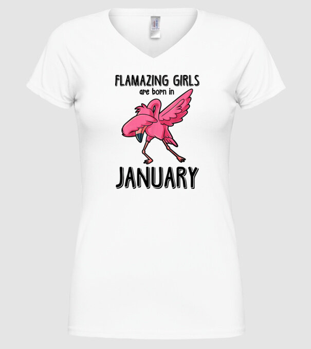Flamazing girls are born in january black model alb pe tricou