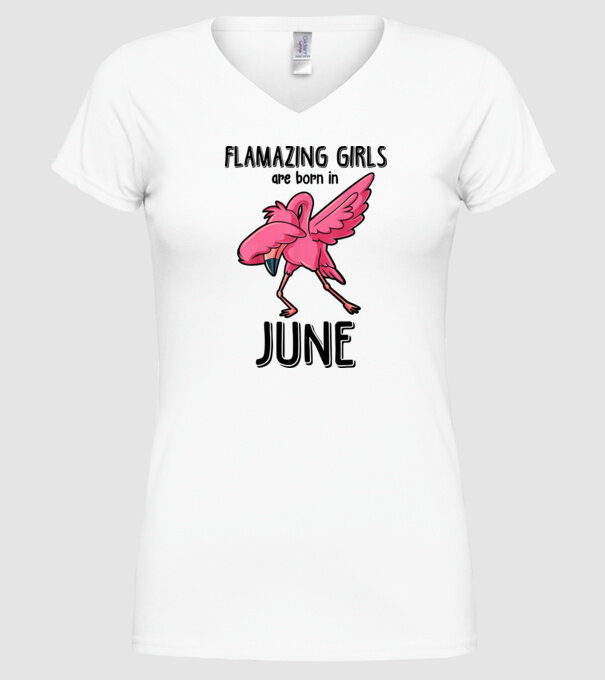 Flamazing girls are born in june black model alb pe tricou