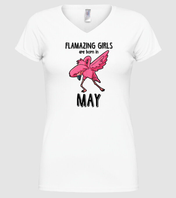 Flamazing girls are born in may black model alb pe tricou