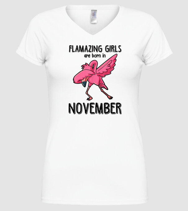 Flamazing girls are born in november black model alb pe tricou