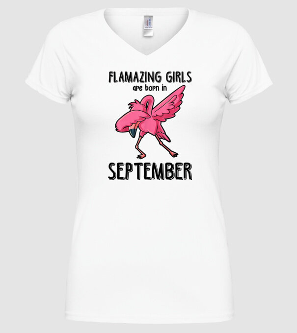 flamazing girls are born in september black model alb pe tricou